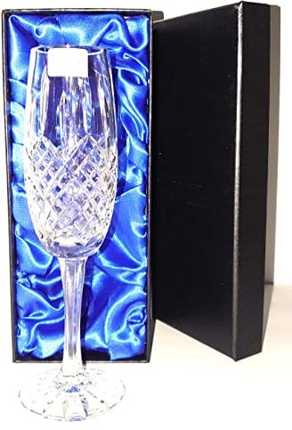 DGS Country Crafts Single 24% Hand Cut Lead Crystal Champagne Flute in Presentation Box