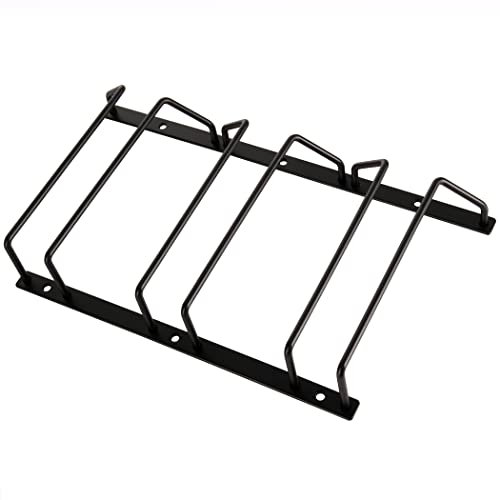 Dianoo Estante para copas de vino negro de 18 cm, soporte colgante para copas de vino para bar comedor, 3 filas