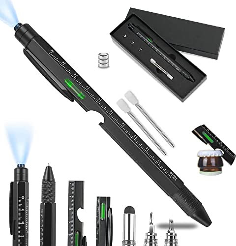 Keyck Cadeau Fete des Peres Homme Papa Original Stylos Multifonction Utile Petit Gadget Tech Pen Idee 9 en 1 Outil Stylo Tournevis Cadeau Anniversaire Papa Idee Cadeau Gadgets Insolite Utile pour Papa