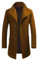 Allthemen Mens Winter Wool Trench Coat Mid Length Slim Fit Casual Stand Collar Overcoat 1501# Khaki XL