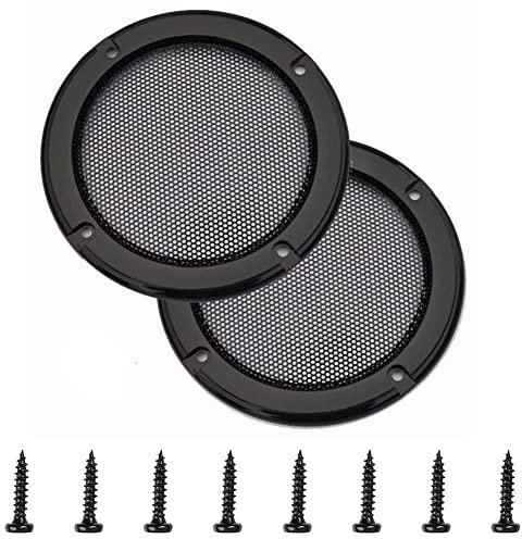 iSpchen Cubierta de Altavoz, Cubierta de Rejilla de Altavoz Rejilla de Altavoz de Coche Cubierta de Red de Rejilla de Subwoofer, Círculo de Altavoz Decorativo para Automóvil, Pieza de Automóvil