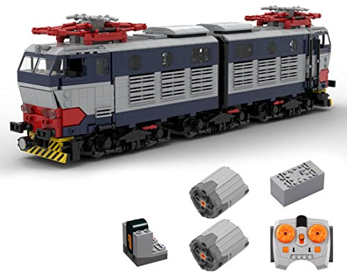 FATOX Technik Zug Eisenbahn Bausteine, MOC-77095 FS E656 Lokomotive Modell mit Ferngesteuerter und Motor Set, 1647 Klemmbausteine Exklusives Sammlerstück Kompatibel mit Lego