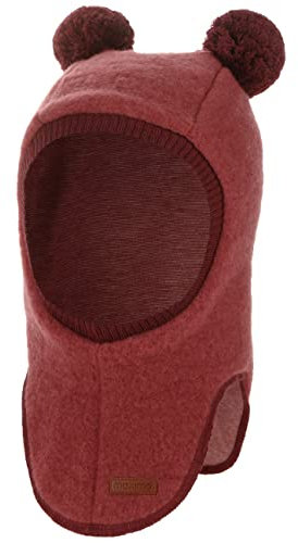 maximo Soft Wool GOTS Kinder Schlupfmütze Kindermütze Wintermütze Wollmütze Strickmütze - Made in Germany mit Futter Winter Herbst-Winter - 47 cm Himbeerrot