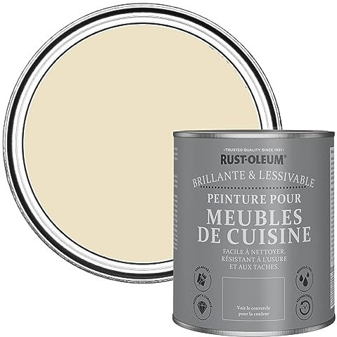 Rust-Oleum Peinture Beige pour Meubles de Cuisine, Finition Brillante - Plume 750ml