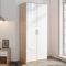 ELEGANT 2 Door Wardrobe with Hanging Rail High Gloss Bedroom Furniture for Home Bedroom, 5 Colors Available
