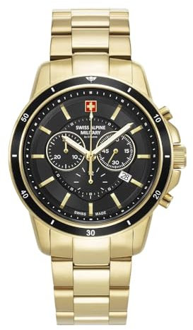 swiss alpine military Herren Uhr Chronograph Analog Quarz 7089.9117SAM Edelstahl