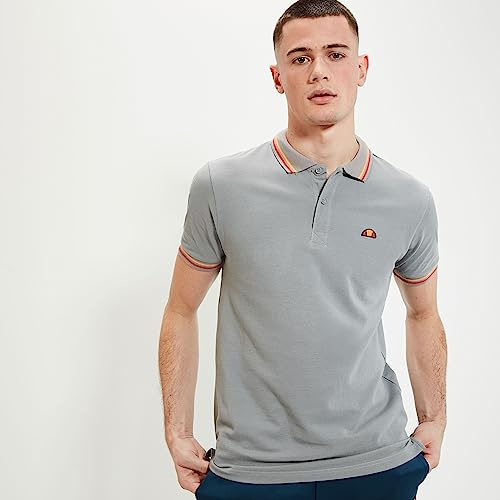 Ellesse Men's Rooks Polo Shirt, Grey, XS UK