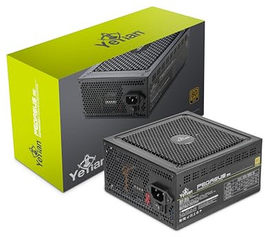 YEYIAN Pegasus 850W Fuente de Alimentación PC Modular 80+ Oro | PCI-E Gen 5 | ATX 12V Ver 3.0 | 80 Plus Gold | Cables Planos | Ventilador 140mm | PC Gaming Compatible RTX 4070 Ti / 4080/4090 (Negro)