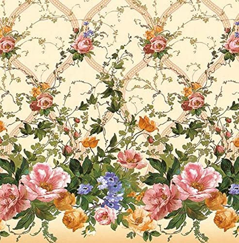 Wachstuch Tischdecke 110 x 140cm, Wachstischdecke abwaschbar, Wachstuchtischdecke wasserabweisend (Rosen Creme 93b)