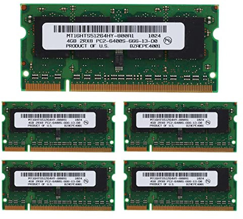 Lodokdre 5 unidades de 4 GB DDR2 RAM 800 MHz PC2 6400 SODIMM 2RX8 200 para memoria portátil AMD