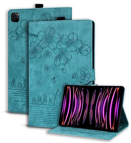 Succtopy Coque pour iPad Pro 11 Pouces (2022/2021/2020, 4e/3e/2e Génération) Housse Étui de Protection avec Support Fonction, Étui à Rabat avec Porte-Pencil pour iPad Pro 11 Pouces Vert Clair