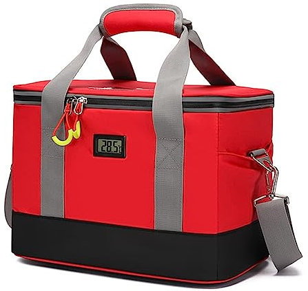 LUCEAE Tragbare Insulin-Kühlbox, Medizin-Kühlschrank mit Schultergurt, mit Temperaturanzeige, Reise-Medikamenten-Kühltasche, zum Wandern, lang (Farbe: B)
