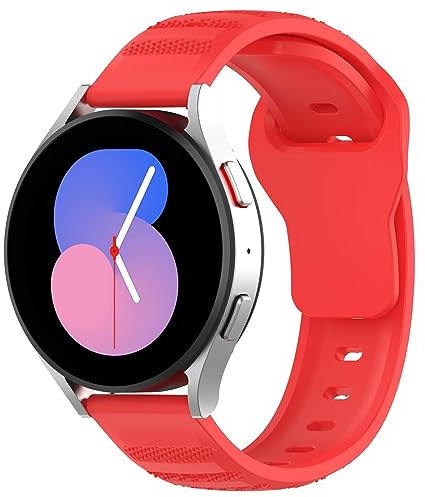 FTRONGRT 22mm Uhrenarmband Kompatibel mit Fossil Hybrid SmartWatch HR, Weiches Silikonarmband, Ersatzarmband für Fossil Hybrid SmartWatch HR- (Rot)