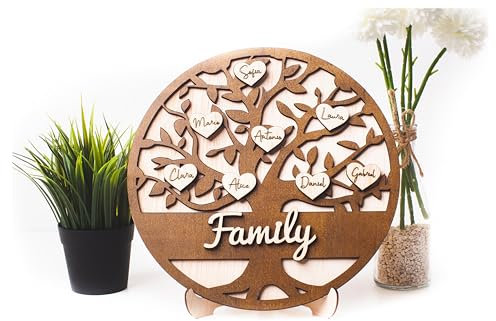 Nom personnalisé personnalisé Olesea Arbre généalogique en Bois décor Bureau Signe en Bois décoration Signe Cadeau pour Maman noël
