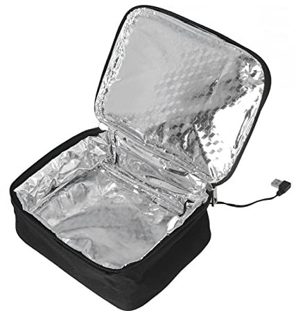 Four Portable, Mini Chauffe-plats USB, Boîte à Déjeuner Chauffée au Micro-ondes pour Réchauffer les Repas en Voiture, Camion, Camping, Travail de Bureau 5 V 2 A, Tissu