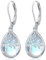 Boucles d'oreilles Pierre de lune, Boucles d'oreilles Pendantes Arbre de vie en Argent Sterling 925 pour Femmes Filles, Boucle d'oreille Dangle Hypoallergéniques Bijoux Cadeaux pour Maman Petite Amie