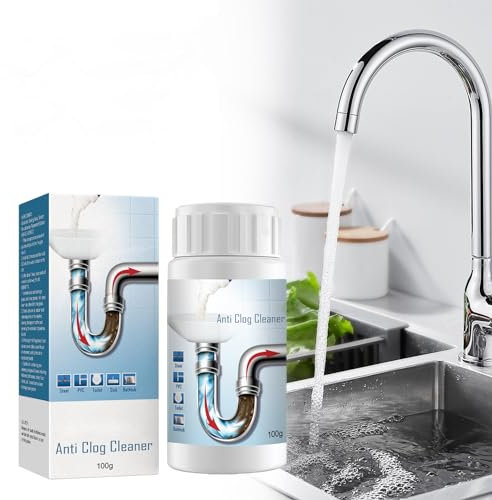 Lavandino e Pulitore per Scarico, Anti Clog Cleaner Detergente per Tubi E Scarichi per Lavello Powerful Pipe Dredge Agent Pulitore di Scarico per WC Fognario Bagno, Rimuove i Cattivi Odori, 100g