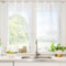 BESCH Visillo de Cocina Estampado Translúcido 60x150cm Tejido Gasa Fina - Visillo para Ventana de Cocina, Comedor, Marco de Puerta Pack de 2 Piezas