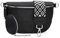 Bauchtasche Damen, Umhängetasche aus PU Leder, Elegante Crossbody-Bag mit gemusterten & verstellbaren Schultergurt, Schultertasche mit zusätzlichen Coin-Wallet (Schwarz)
