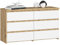 AKORD | Kommode CL-100 mit 6 Schubladen | Komodenschrank | Funktional | Für Wohnzimmer | Für Schlafzimmer | Langlebig | Rollenführung | ABS-Kante 35x100x57cm | Artisan Eiche + Weiß Front
