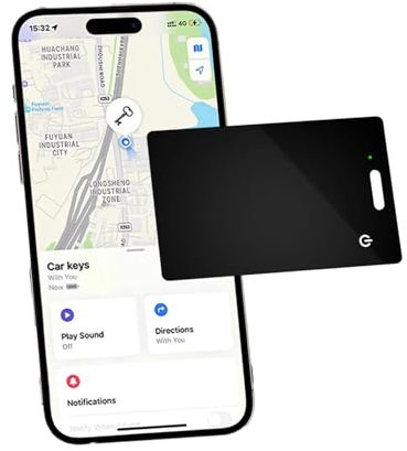 EMEBAY Tracciamento Portafogli Ultra Sottile 1,8 mm, Portafoglio Tracker con l'App Localizza (solo iOS), Localizzatore di oggetti Bluetooth Carta per Portafogli, Bagagli, Passaporto, Valigie, Chiavi