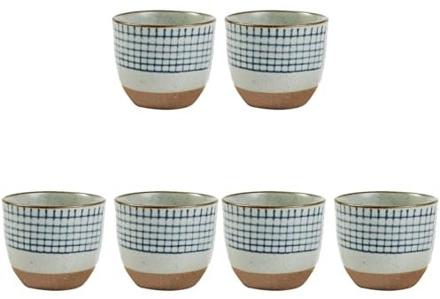 TOPBATHY 6 Piezas Vaso de Sake Dibujado a Mano Vasos Vino Wine Glasses Tazas de Sake japonés Taza de Sake Tradicional Taza de Sake glaseada Taza de Sake al Estilo japonés Elegante Motivo