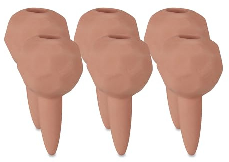Relaxdays Bewässerungskugeln Ton, 6er Set, Gießhelfer Ø 6cm, dosierte Bewässerung für Topfpflanzen, Terracotta