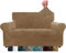 CHELZEN Housse de canapé en Velours 2 sièges épais Housses de canapé Extensibles pour Chiens Animaux de Compagnie (2 Places, Camel)