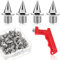 Bogoro 1/4 Zoll Karbonstahl-Spikes 60 Stück,Leichtathletik Spikes mit Spike-Schraubenschlüssel,Spike-Nägel Sportschuhe,Track Spikes,Ersatzspikes für Leichtathletik,Karbonstahl-Spikes Pyramiden Spike