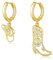 Cowboy Stiefel Hut Ohrringe Sterling Silber Gold Cowboy Creolen Western Schmuck für Frauen