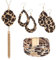 UNICRAFTALE 4 Set Schmuckset Leopardenmuster Halskette Mit Palmenblatt Anhänger Winter Boho Tropfenohrringe Mehrlagige Armbänder Halskette Armband Stilvolles Schmuckset Weihnachtsschmuck Für Frauen