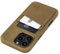 Dockem Genuine Leather Card Case for iPhone 16 Pro Max with Built-in Metal Plate for Magnetic Mounting, Stitched-on Wallet with 2 Holder Slots (Light Brown, M2GL)