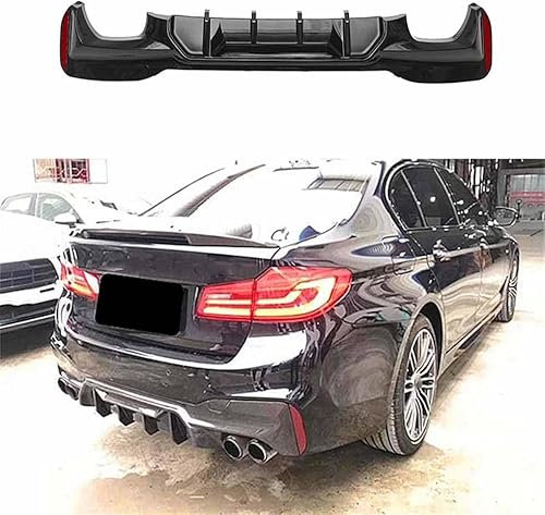 Auto Heckstoßstange Diffusor Lippe für BMW 5 Series G30 G31 G38 2017-2022, ABS Heckspoiler Heckdiffusor Hinten Stoßstange Lip Spoiler Karosserie Zubehör