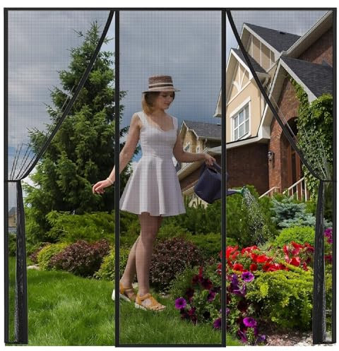 Tenda porta magnetica per zanzariera Battente 175x195cm Nero Zanzariera Magnetica per Finestre Zanzariera Tenda Magnetiche per Porte Finestre Zanzariera per porta del balcone