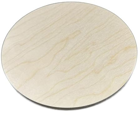 AtHaus® Placa de Contrachapado Redonda | Ø 150 mm | Grosor 12 mm | 20 Piezas | Corte Circular de Madera | Ideal para Corte Láser | Madera Calada