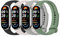 Amzpas 4Stück Armband für Xiaomi Smart Band 9/10/8 Armband Damen Herren,Neues Silikon Sport Ersatzarmbänder Uhrenarmband für Xiaomi Mi Band 10/9/8(Schwarz/Blau/Grau/Grün)
