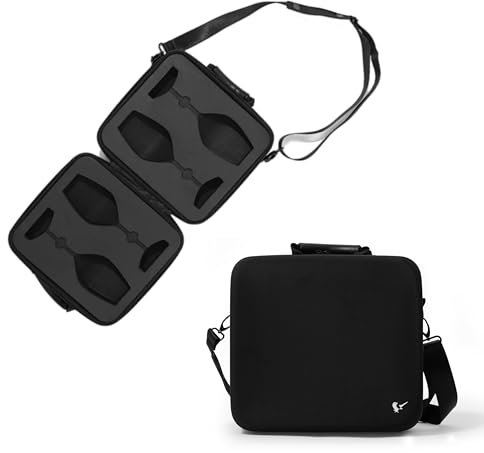 VINOPIE 2pcs Wine Glass Carrying Case Holder Carrier – Durable Travel Case with EVA Foam Inserts, Compatible with Riedel Fatto a Mano Champagne Glasses (Not Affiliated, Glasses Not Included)