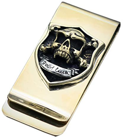 Geldklammern aus Metall, Geldklammer aus Messing mit Totenkopf, Geldklammer for Männer, Geldklammer for Vatertag