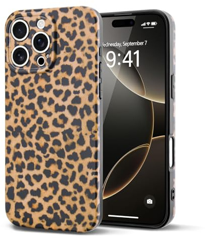 Teageo Hülle für iPhone 16 Pro Leopardmuster Anti-Drop, Retro | Klassisch Leopard Mädchen Handyhülle TPU Silikon Abdeckung Kameraschutz Bumper