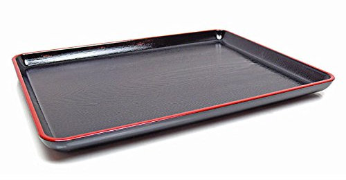 KOBU-TEE Tablett Lack schwarz »Rotrand«