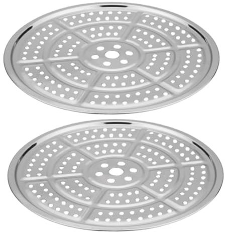 GLEAVI 2piezas Bandeja Cocción Al Vapor Acero Inoxidable Rejilla Multifunción Antiadherente