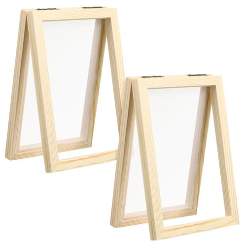 OSALADI 2 Stück Holzrahmen für DIY Papierherstellung Papierschöpfrahmen Kiefer für Einfache Nutzung für Kreative Bastelstunden und Familienaktivitäten