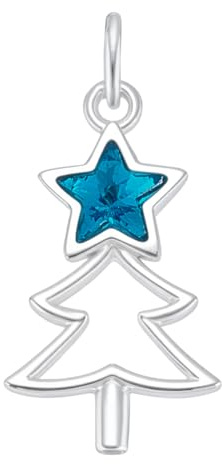 BENECREAT Echter Weihnachtsbaumanhänger Aus Sterlingsilber Platin Weihnachtsbaum Halskette Mit Türkisfarbenem Glasstern Für Partys Bälle Geburtstage Jubiläen Hochzeiten Weihnachten