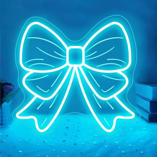 Individuelles Bogen Neonleuchte Mädchenzimmer Deko Geburtstagsgeschenk für Mädchen Schleifen Neonlicht Beauty Zimmer Salon Deko Party Kunst Wanddekoration Nachttischlampe
