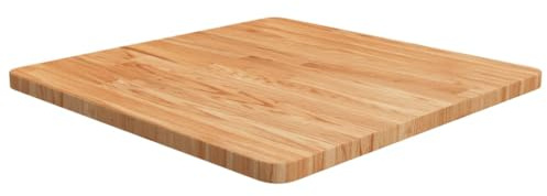 Foknhdi Eichen-Tischplatte 60 x 60 cm Massivholz Behandelte Oberfläche Hellbraun für Küche, Balkon, Esszimmer und Home-Office