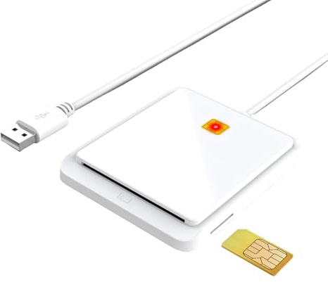Elnwnnkc Multifunktionaler intelligenter USB 2.0-Kartenleser für Karten, unterstützt mehrere Systeme, Online Banking Kartenleser
