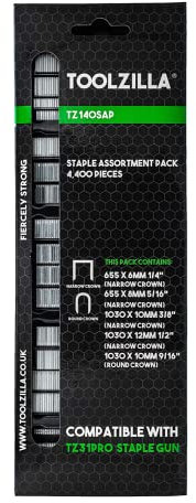 TOOLZILLA Assortiment d'agrafes - 4 400 agrafes - Très résistant…, Agrafes JT21-T27