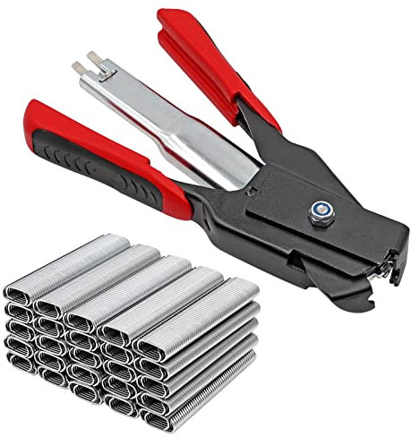 Hog Ring Pliers and 2500 pcs C Type Nail Animal Wire Cage Clamp Chicken Pig Bird Pet Cage Installation Equipment Tools (2500 pcs C Type Nails & Plier)