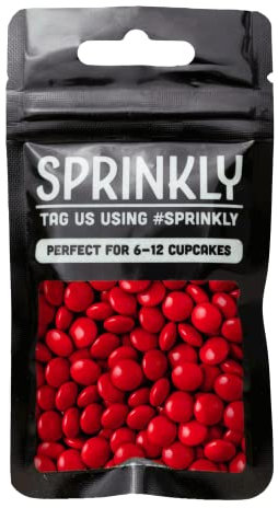 Red Colored Milk Chocolate Beans Sprinkles 30g Cake Cupcake Decorations Cake Cupcake and Cookie Decoration Christmas Sprinkle Bean