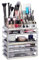 Relaxdays Organiseur de Cosmétiques 6 Tiroirs 22 Casiers Rangement Make-Up Tour à maquillage Acrylique Doré
